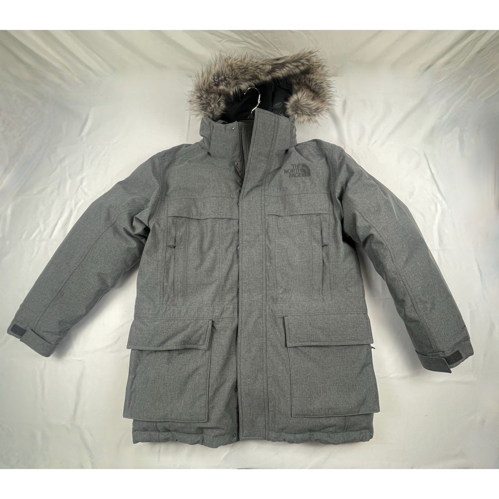 The North Face Mens McMurdo Parka II Mens Grey 550 Down Fur Hood CQL4